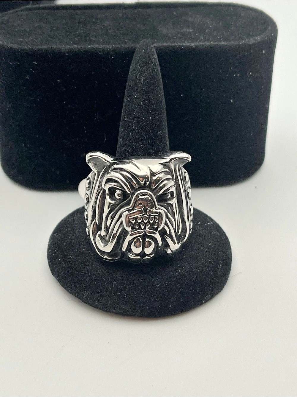 Stainless Steel Bulldog Ring Size 12 NWT